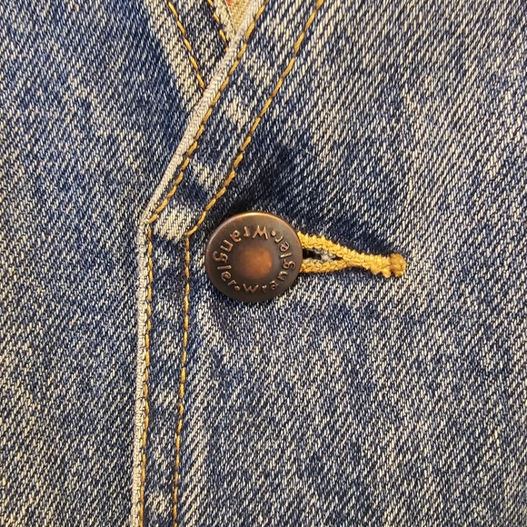 Vintage Wrangler Blue Denim Vest with Flannel Plaid Lining - Picture 8 of 12